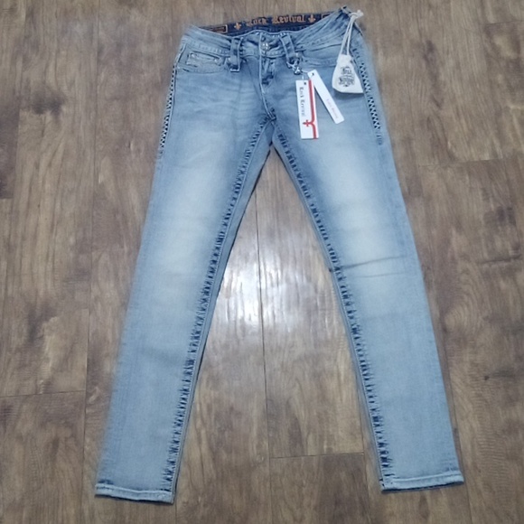 Rock Revival Women's 26 Ankle Skinny Jen Embellished Embroidered - Picture 4 of 13